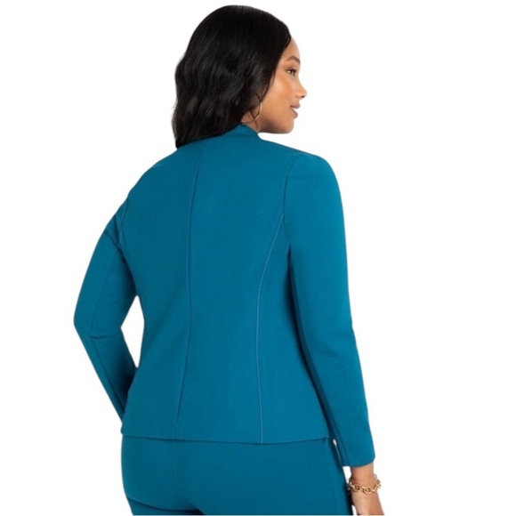 ELOQUII ULTIMATE STRETCH ONE BUTTON TAILORED TEAL JACKET SIZE 18 - Picture 3 of 15